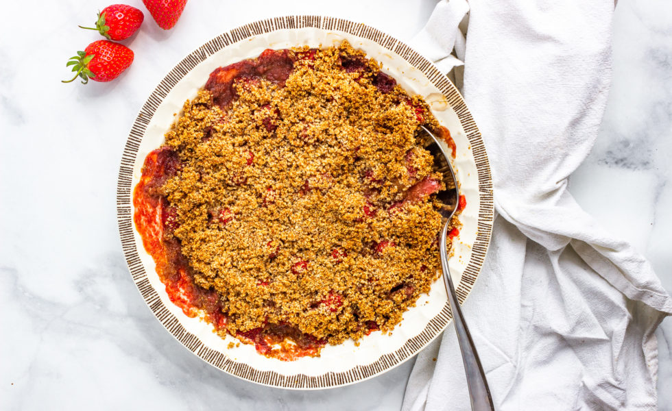 Grain Free Strawberry Crumble by Jessica Eats Real Food