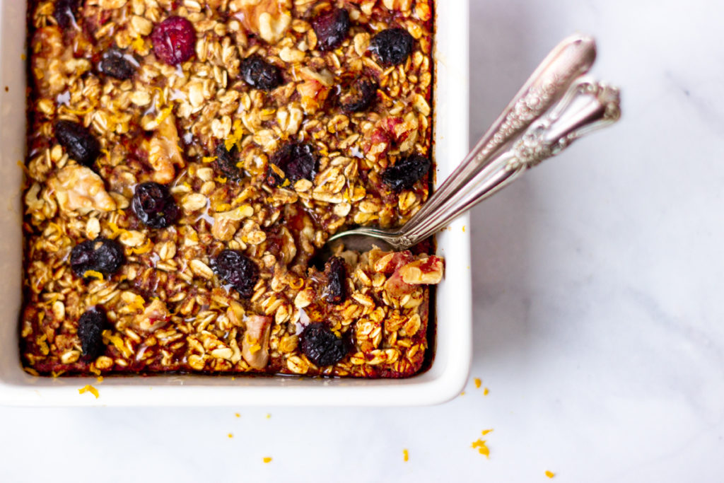 Spiced Cranberry Baked Oatmeal