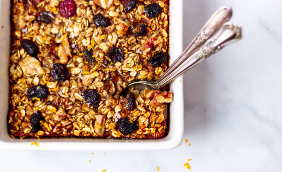 Spiced Cranberry Baked Oatmeal
