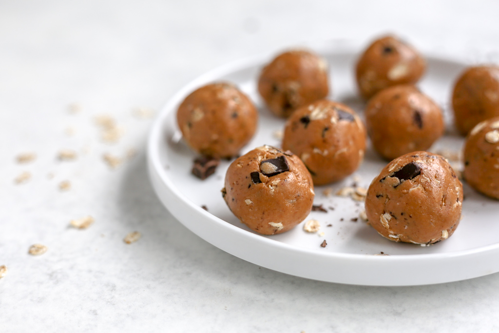 Dairy Free Oatmeal Chocolate Chip Cookie Dough Bites